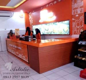 Meja Resepsionis Jogja ARTISTIC | Furniture Interior Perkantoran Yogyakarta | Harga Per Meter Mebel Interior Kantor Kabupaten Sleman